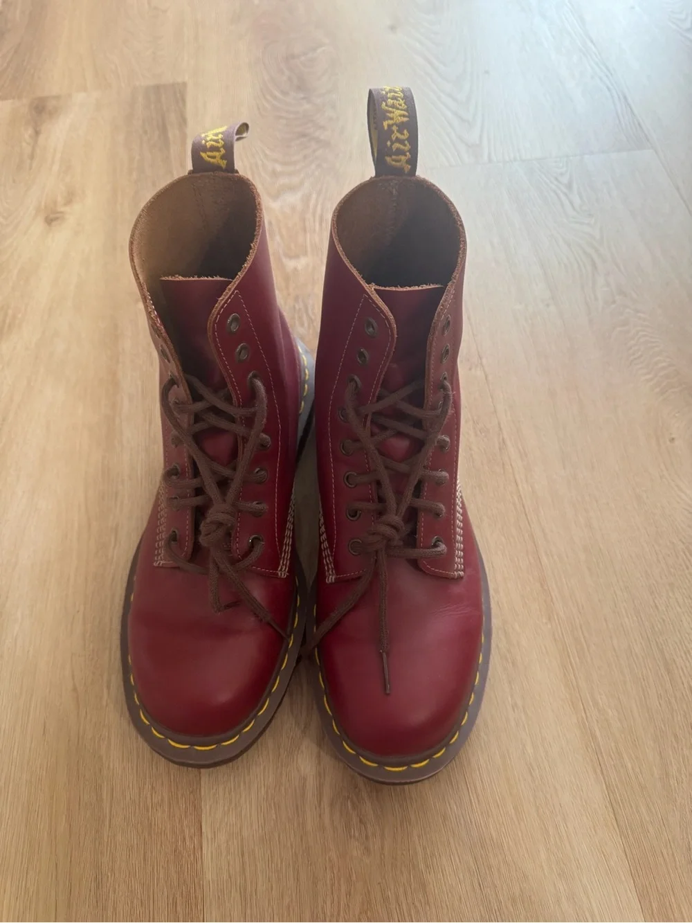Dr. Martens Burgundy Leather Ankle Boots